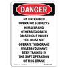 Signmission OSHA Sign, Portrait Do Not Operate Crane Unless Trained, 14in X 10in Plastic, 10" W, 14" L, Portrait OS-DS-P-1014-V-1755